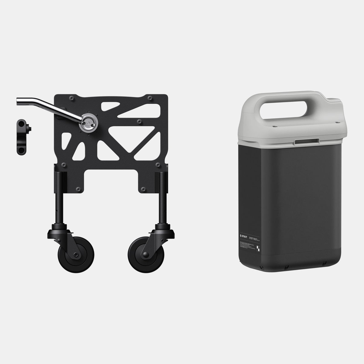 Strutt ev¹ Air Travel Kit: the freewheel kit and the flight-safe battery