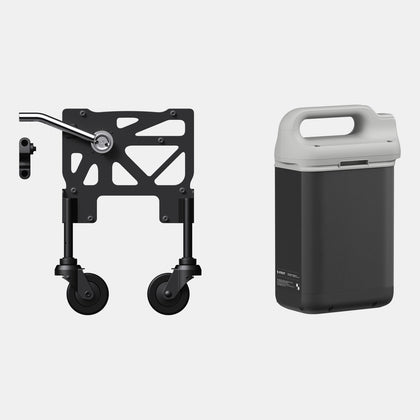 Strutt ev¹ Air Travel Kit: the freewheel kit and the flight-safe battery
