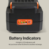 Four-light charge gauge on the SuperHandy 48V battery