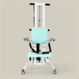 GoRise TX from the front with the seat raised, armrests down and safety belt fastened