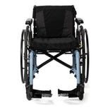 TiLite X from the front, showing the folding cross brace and the seat width