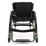 TiLite ZRA with green anodize, a Creative Mobility Division build, from the front