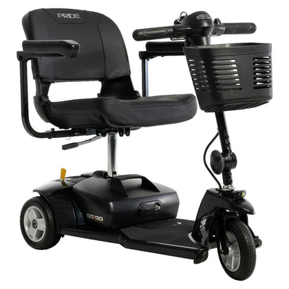 Pride Go Go Ultra X 3-Wheel mobility scooter in Black, right three-quarter view
