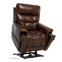 Pride VivaLift Ultra PLR-4955 lift chair in Sorrento Leather Coffee, lifted position