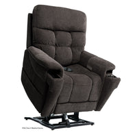 Pride VivaLift Ultra PLR-4955 lift chair in Trento Charcoal, lifted position