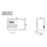 VIAIR dimension drawing of the Recon Mini air compressor