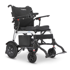 WHILL Modo Breeze carbon fibre power wheelchair, three-quarter view