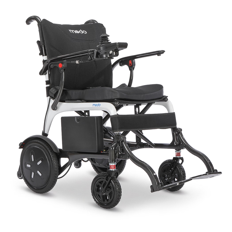 WHILL Modo Breeze carbon fibre power wheelchair, three-quarter view