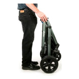 Zippie Voyage stroller frame folded and standing