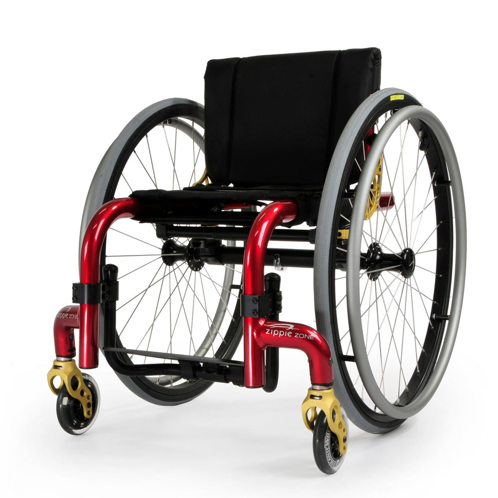 Zippie Zone rigid pediatric wheelchair in red