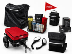 Baskets, covers, mirrors, and other mobility scooter accessories