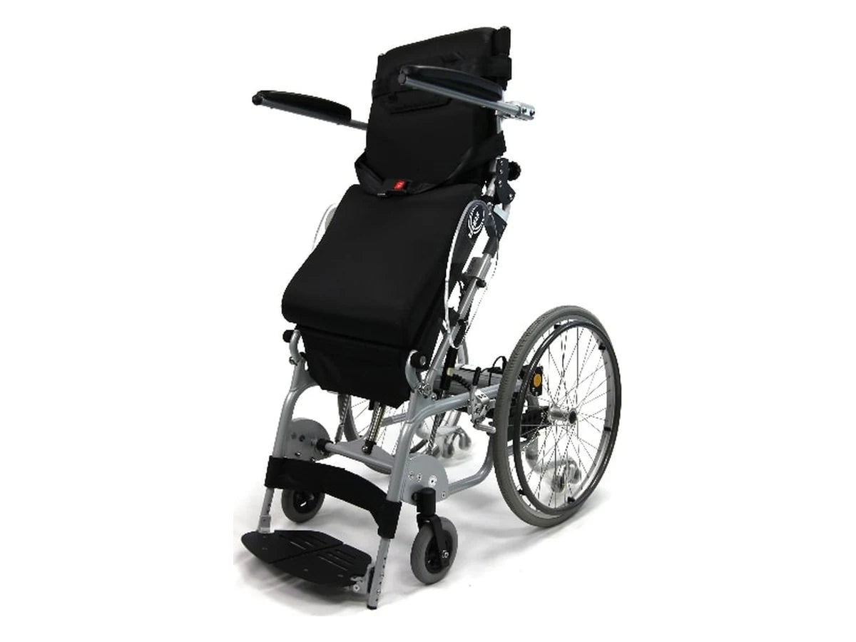 Karman XO-101 semi-electric standing wheelchair in the standing position