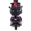 GB119-BuzzAround-LX-Front Buzzaround LX 3-Wheel scooter in red, fully-padded captain’s seat, compact design for indoor and outdoor use.