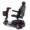 GB119-BuzzAround-LX-Rear-Wide Buzzaround LX 3-Wheel scooter in red, fully-padded captain’s seat, compact design for indoor and outdoor use.
