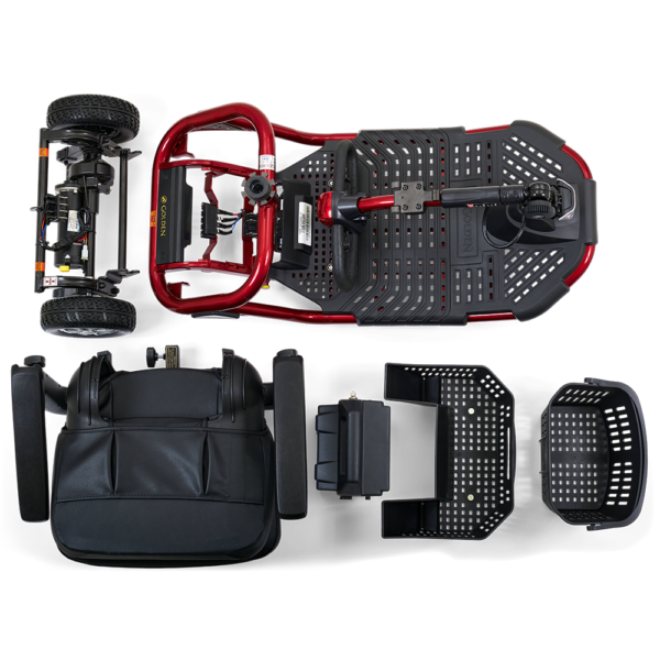 LiteRider 3-Wheel mobility scooter with a padded seat, large front basket, and three sturdy wheels, designed for easy indoor and outdoor use.