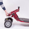 LiteRider – Lift Off Motor LiteRider 3-Wheel mobility scooter with a padded seat, large front basket, and three sturdy wheels, designed for easy indoor and outdoor use.
