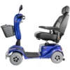 Pioneer 4 Power Scooter with large pneumatic tires, high-back captain’s seat, and adjustable tiller designed for all-terrain outdoor mobility.