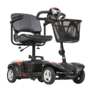 Scott 4-Wheel scooter, padded seat, large tires, designed for extended range and all-terrain use.