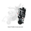 Foldawheel PW-999UL power chair folded, showing its lightweight and portable design, ideal for travel and everyday use.