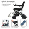 Foldawheel PW-999UL power chair folded, showing its lightweight and portable design, ideal for travel and everyday use.