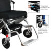 Foldawheel PW-999UL power chair folded, showing its lightweight and portable design, ideal for travel and everyday use.