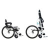 Leo Standing Wheelchair folded, showing lightweight aluminum frame and adjustable seat, designed for easy transport and daily use.