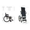 Leo Standing Wheelchair folded, showing lightweight aluminum frame and adjustable seat, designed for easy transport and daily use.