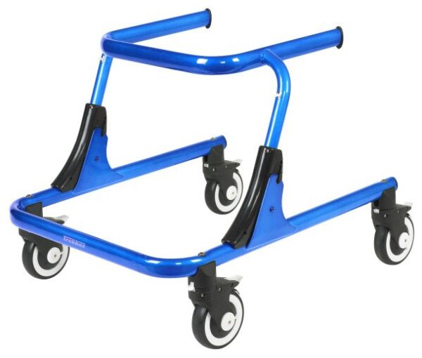 Drive Medical Moxie GT Gait Trainer with adjustable height, aluminum frame, and padded forearm supports.