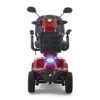 Cpmanion 4-wheel full size – GC440 Red_BACK LIGHTS – GC440 Red_FRONT LIGHTS Companion 4-Wheel scooter in red, full-sized padded seat, large tires, designed for both indoor and outdoor use.