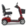 Cpmanion 4-wheel full size – GC440 Red_BACK LIGHTS – GC440 Red_LEFT PROFILE Companion 4-Wheel scooter in red, full-sized padded seat, large tires, designed for both indoor and outdoor use.