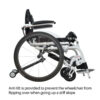 Pegasus Standing Wheelchair 4 Pegasus Semi-Power Standing Wheelchair folded, showing lightweight frame and power-assisted joystick controls.