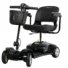 Go-Go Ultra X 4-Wheel Mobility Scooter in black, featuring a compact foldable seat, solid tires, and a lightweight, travel-friendly design.