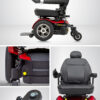 Jazzy Elite HD power wheelchair with large 14-inch flat-free tires and padded high-back seat.