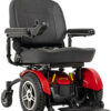 Jazzy Elite HD power wheelchair with large 14-inch flat-free tires and padded high-back seat.