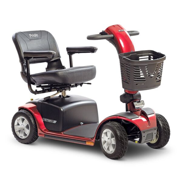 The Victory 10 4-Wheel is a high-performance mobility scooter with a 400 lbs capacity, 16 miles per charge, and smooth all-terrain handling. Call us at 1-855-HIELINE for details!