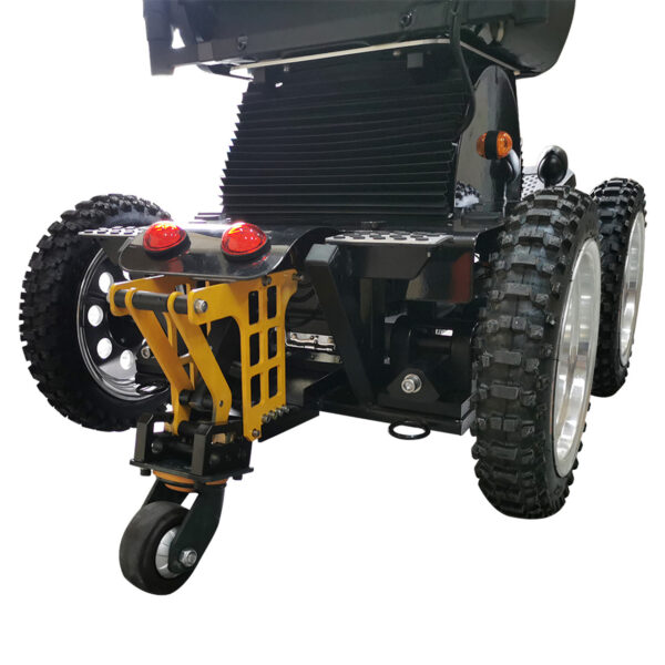 All Terrain PW-4x4Q electric wheelchair with a rugged design, 4-wheel drive system, and advanced suspension for off-road mobility.
