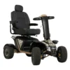 Baja Wrangler 2 Baja Wrangler 2 all-terrain mobility scooter with large wheels, a padded captain’s seat, and high ground clearance, designed for outdoor use and rugged terrain.