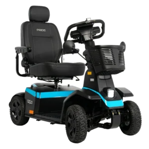 PX4 4-Wheel Mobility Scooter featuring a sturdy design, wide base for stability, ergonomic seating, and large wheels for smooth, reliable performance on various terrains.