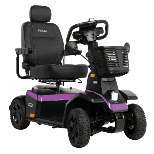 PX4 4-Wheel Mobility Scooter featuring a sturdy design, wide base for stability, ergonomic seating, and large wheels for smooth, reliable performance on various terrains.
