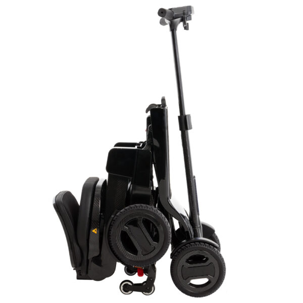 GoGo Carbon lightweight folding scooter featuring a sleek carbon fiber frame, designed for easy portability and compact storage, ideal for daily mobility needs.