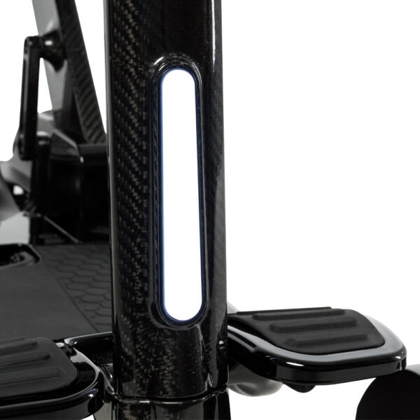 GoGo Carbon lightweight folding scooter featuring a sleek carbon fiber frame, designed for easy portability and compact storage, ideal for daily mobility needs.