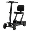 Go Go Carbon Mobility Scooter by Pride Mobility with a carbon fiber frame, vibrant display, and quick-folding design.