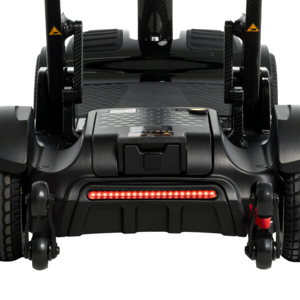 GoGo Carbon lightweight folding scooter featuring a sleek carbon fiber frame, designed for easy portability and compact storage, ideal for daily mobility needs.