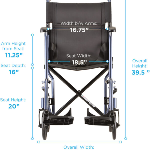 Nova 19" Lightweight Transport Chair