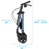 STAR HD Rollator – 4288BL Folded Specs Nova STAR HD Rollator with a heavy-duty frame, padded seat, ergonomic handles, and 8-inch wheels, designed for indoor and outdoor mobility support.