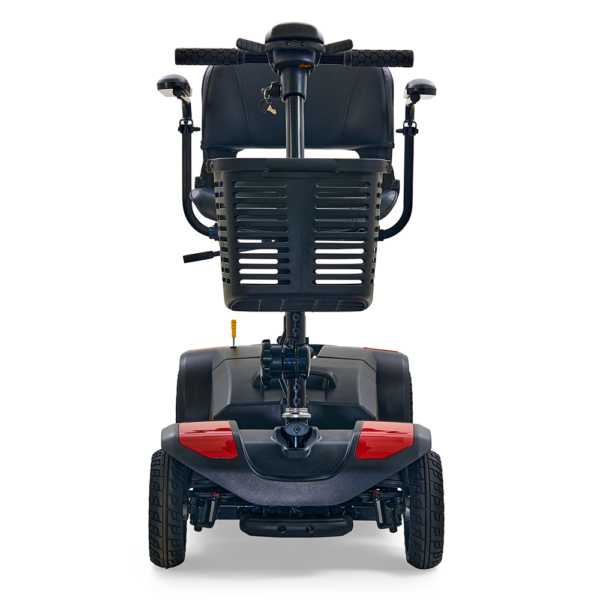Buzzaround LT 4-Wheel Mobility Scooter with padded seat, four-wheel stability, and a lightweight design for smooth indoor and outdoor use.