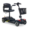 Buzzaround LT 4-Wheel Mobility Scooter with padded seat, four-wheel stability, and a lightweight design for smooth indoor and outdoor use.