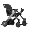 A lightweight, foldable electric wheelchair with dual 180W motors, 8-inch front wheels, 9-inch rear pneumatic wheels, and a sleek design for versatile indoor and outdoor use.