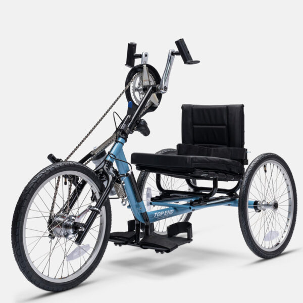 Lil' Excelerator Handcycle with adjustable seat, ergonomic design, and lightweight aluminum frame for young riders and smaller adults.