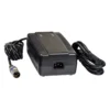 Compact 5-Amp Offboard Charger for Pride Mobility scooters with LED indicators and a 3-pin XLR connector.